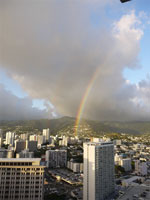 ハワイ(ホノルル)の虹／ダブルレインボー